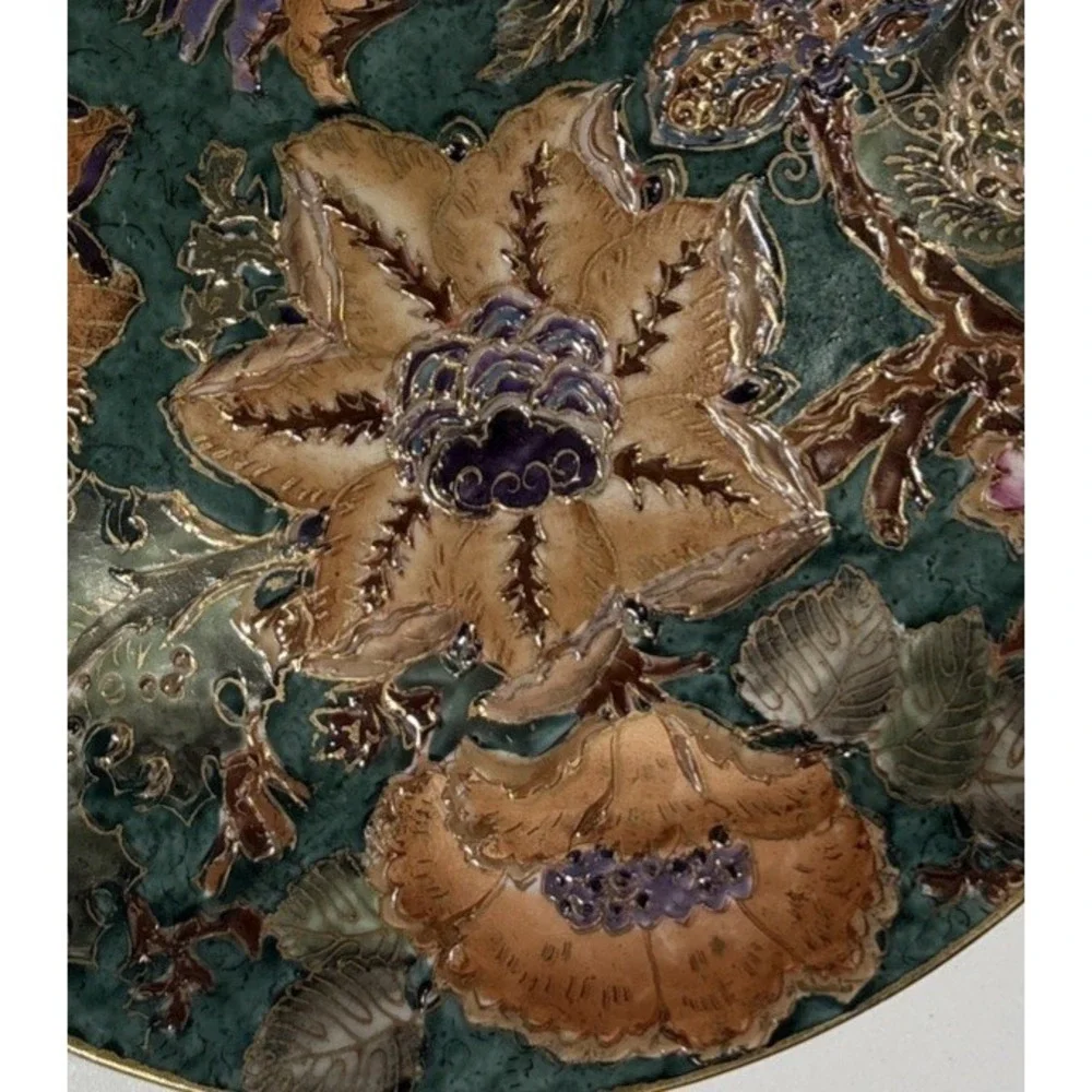 Vintage‎ Toyo Trading Co Cloisonne Style Floral Decorative Plate 10.25